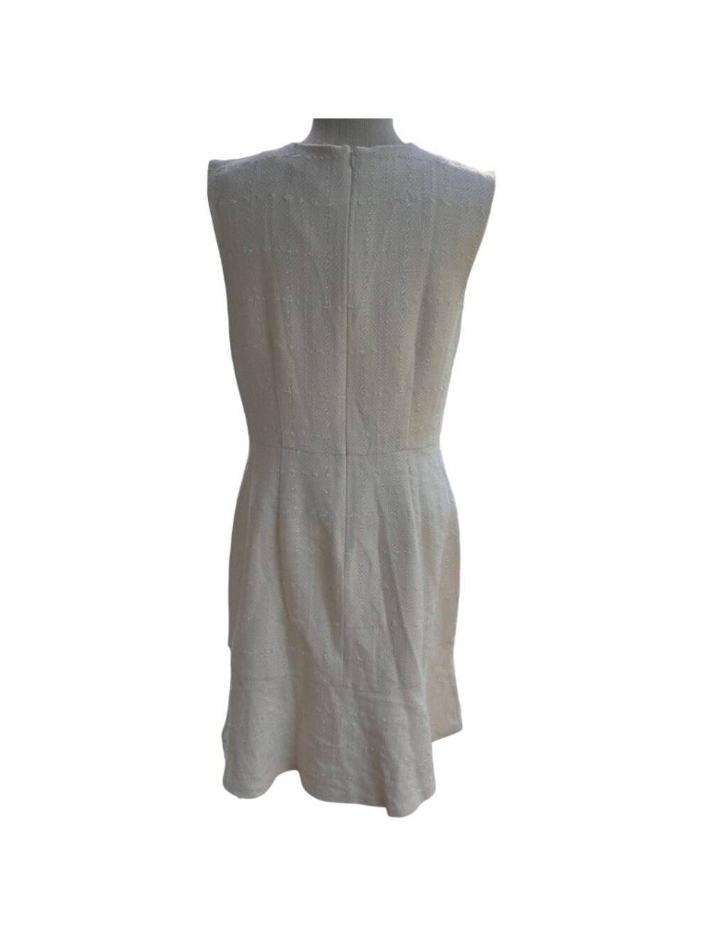 Ann Taylor US 10 Boucle Tweed Sheath Flounce Dress Career Button Shoulder 803818 - Picture 2 of 16